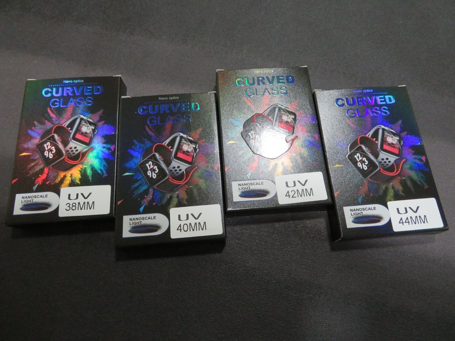 Película de Vidro UV Curva - Apple Watch 1/2/3/4/5/6/SE/7/8/9/Ultra