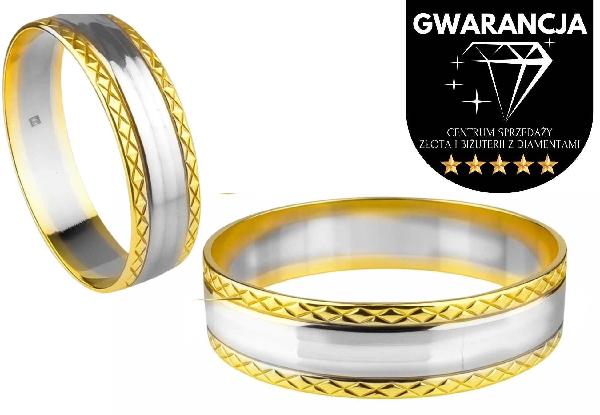 Złota Obrączka Z Nacięciami Przy Krawędziach Jak Nowa 585, 3,03G, R:24