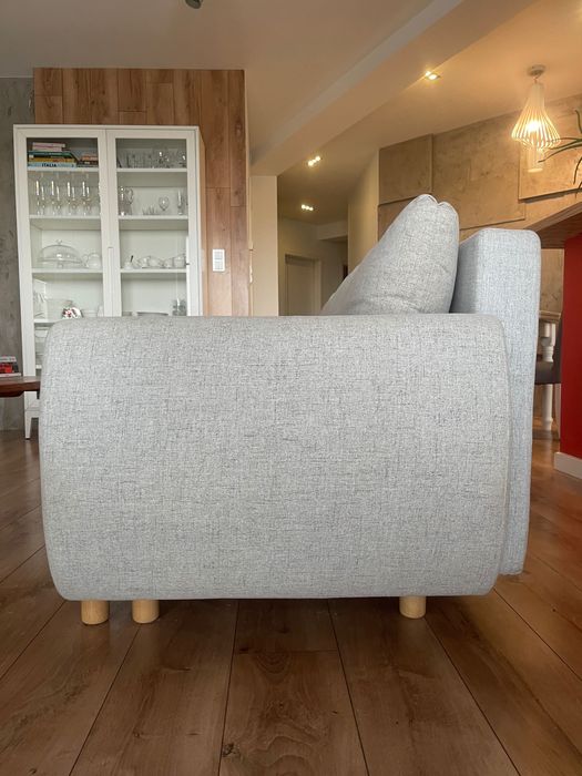 Kanapa rozkładana sofa siwa szara beż z funkcją spania ikea grunnarp