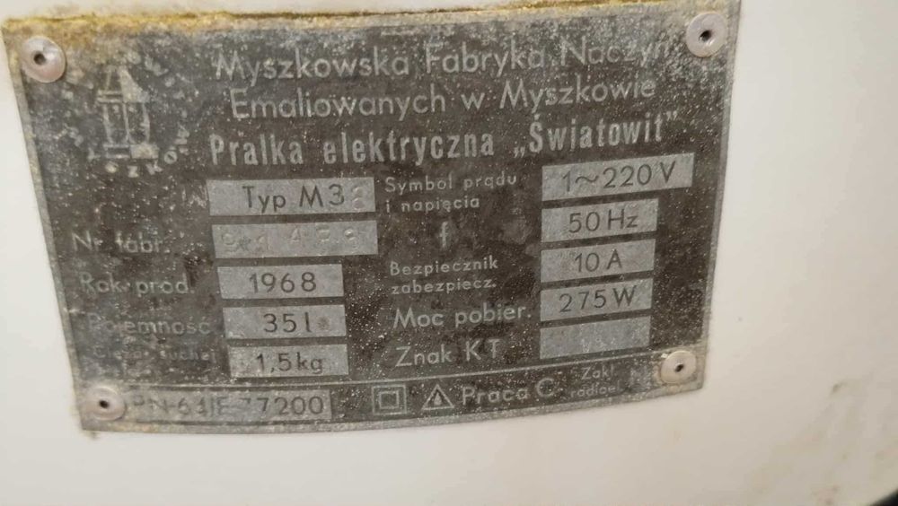 Pralka Prl 1968 rok Światowid jak frania wirnikowa starocie sprawna .