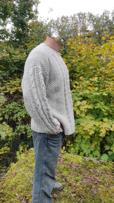 Sweter wełniany 100% wełna  b ciepły r Xl