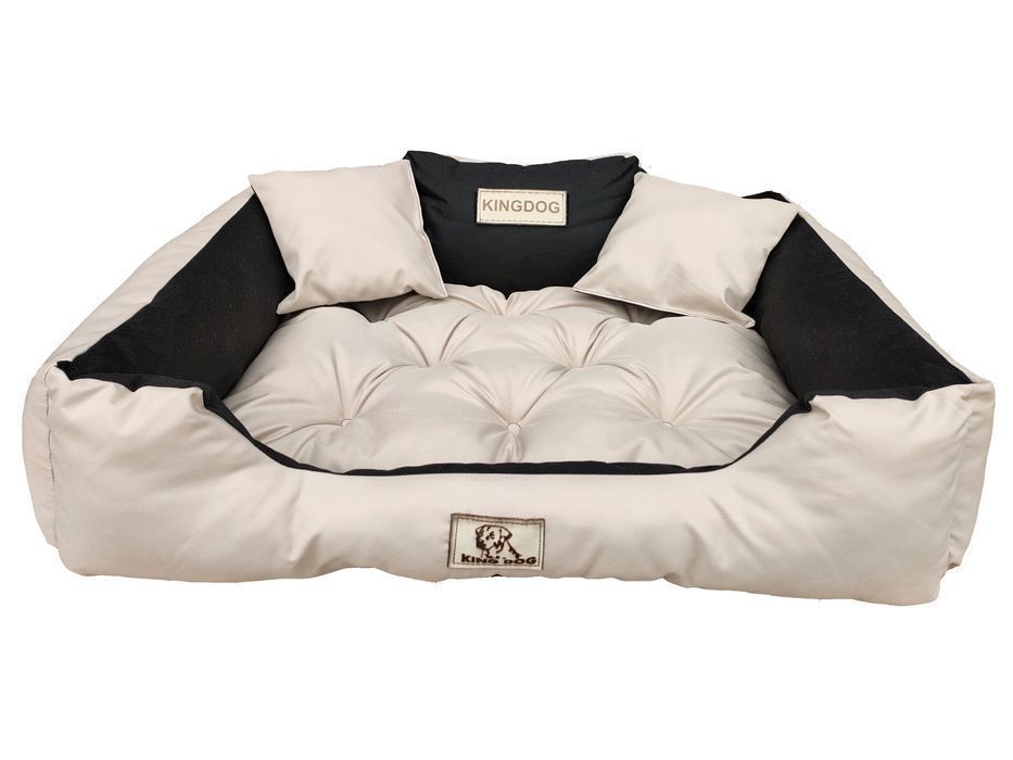 Legowisko dla psa kojec KINGDOG 130x105 cm personalizowane beżowe