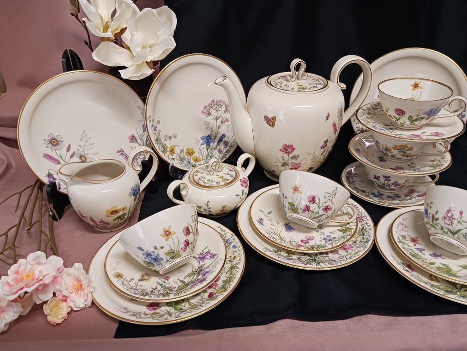 Krautheim herbaciany serwis Wiesengrund łączka ecru kwiaty