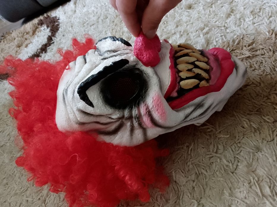 Маска ужасный  клоун джокер с париком