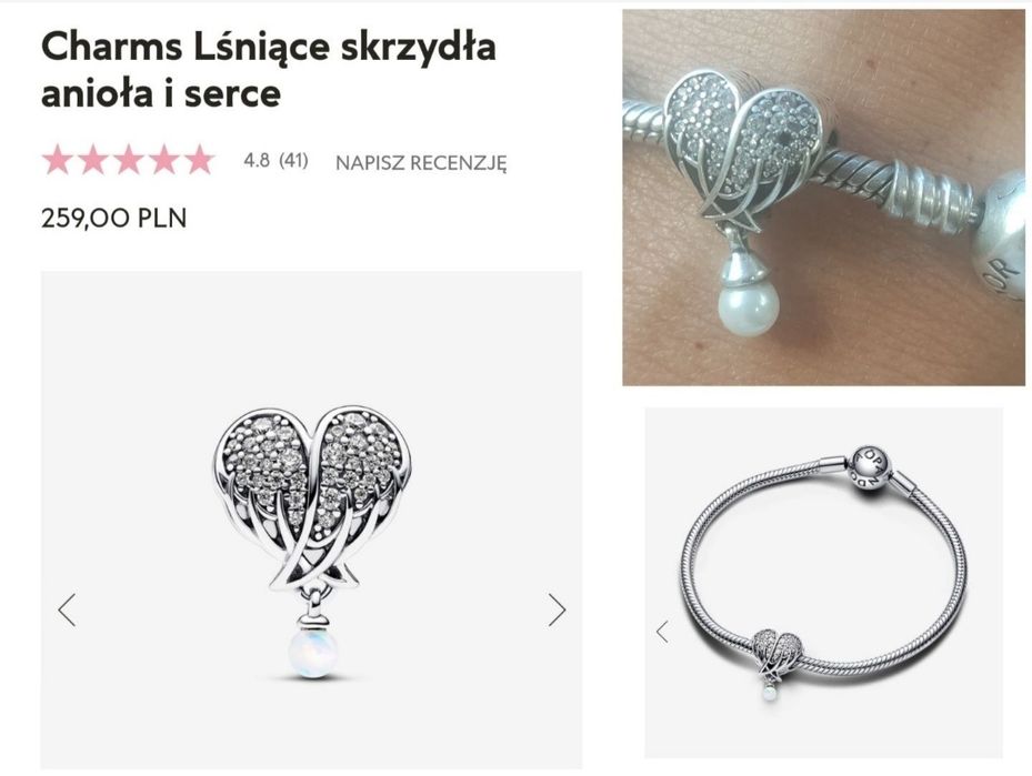 Charms skrzydła/serce