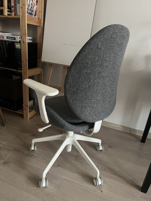 Krzesło biurowe Gunnared szare białe HATTEFJÄLL Ikea