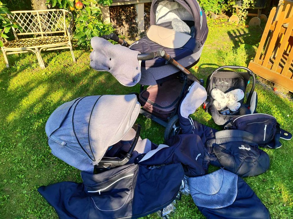3in1 BABY DESIGN Wózek HUSKY XL+Winter Pack+masa dodatków Stan Dobry+