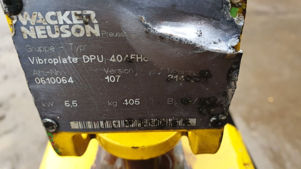 Zagęszczarka Wacker Neuson DPU 4045, Hatz, 2010, Waga 405 kg