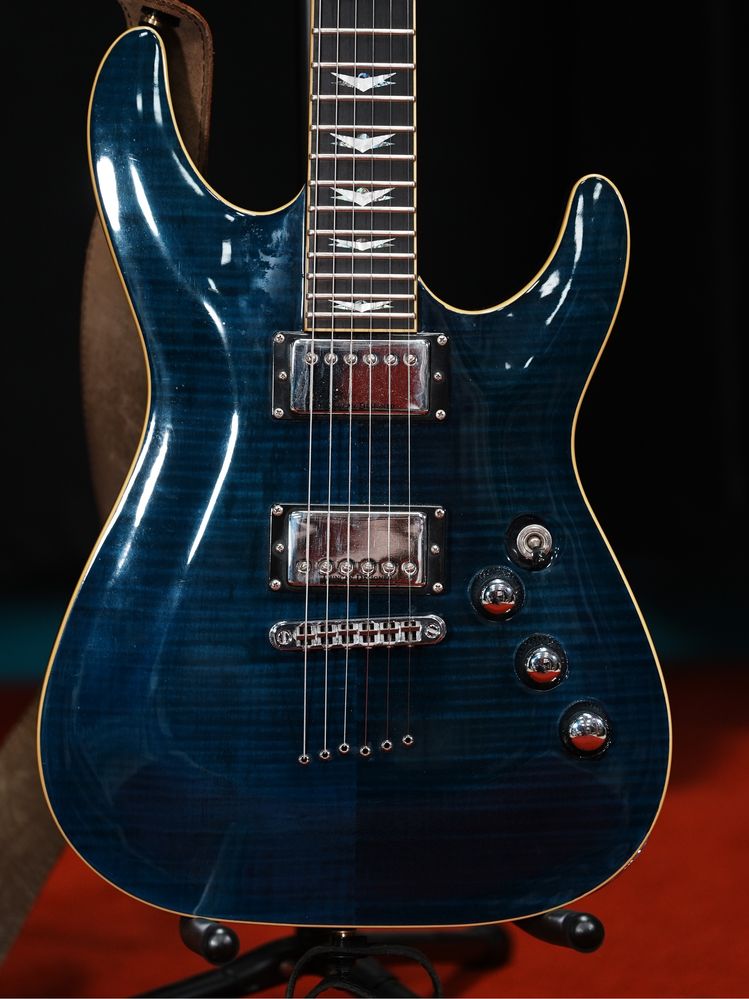 Gitara elektryczna Schecter C1+ Plus klucze grover piekny binding blu