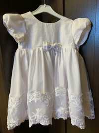 Нарядное белое платье для девочки на рост 80 см