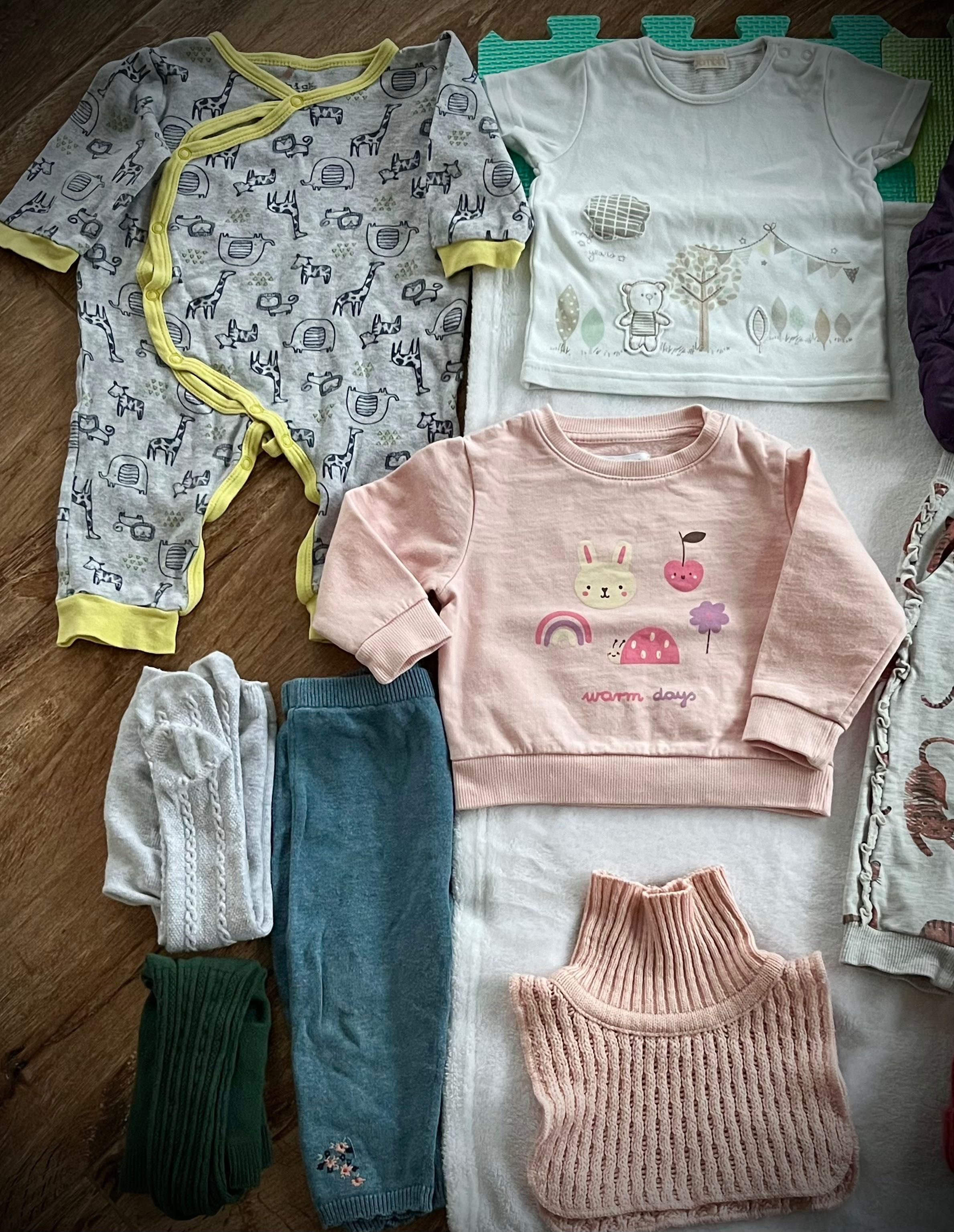 Zestaw dla dziewczynki rozmiar 74 kamizelka bluza spodenki czapka
