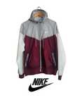Szaro bordowa kurtka wiatrówka Nike