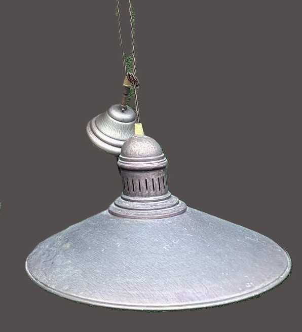 candeeiro antigo, luminaria de suspensão em teto, em cobre