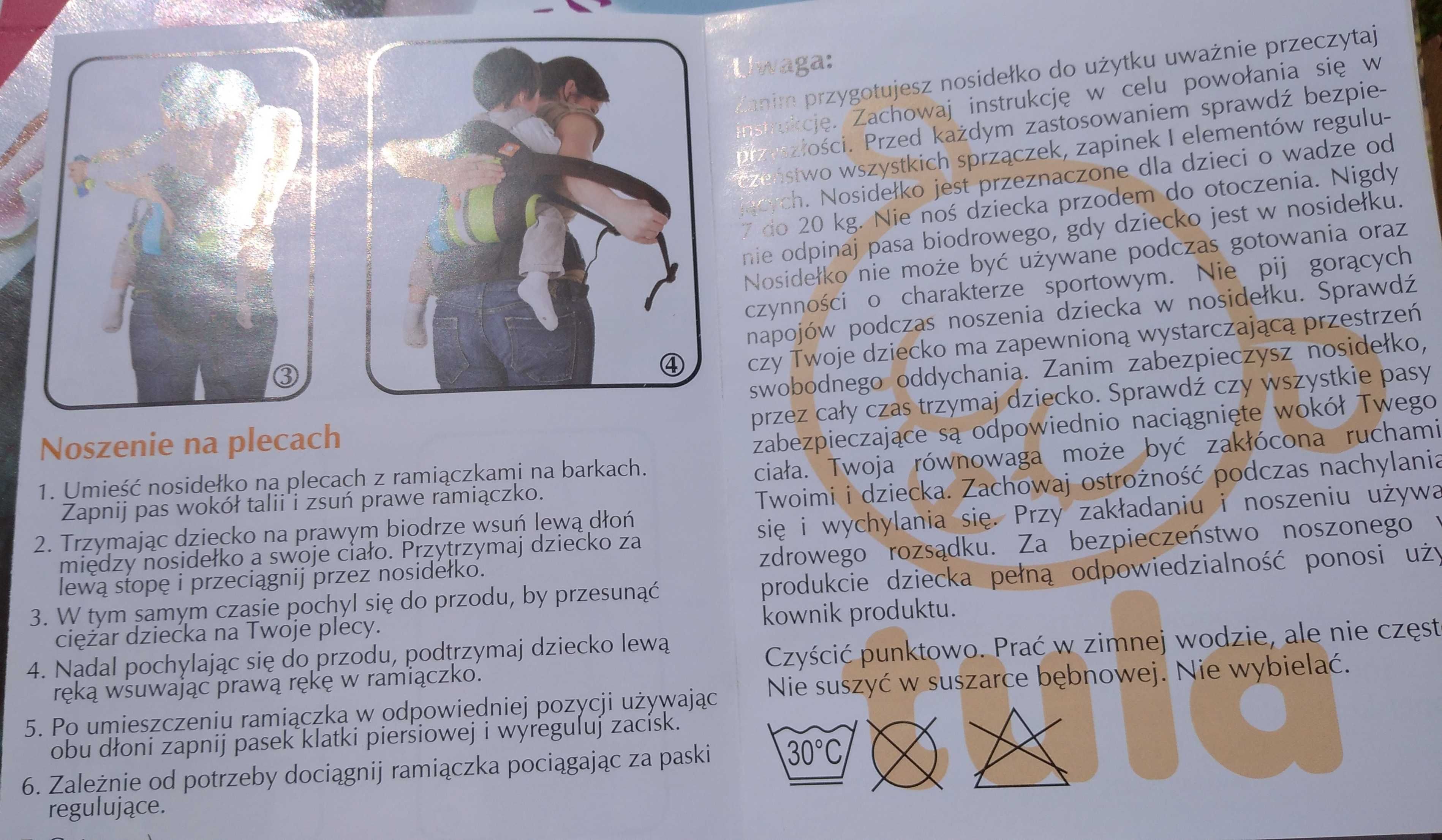 Nosidło ergonomiczne TULA +wkładka dla niemowlaka