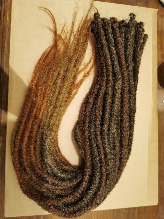 40 dredów syntetycznych dreadów dreadlocki brązowe blond rude ombre