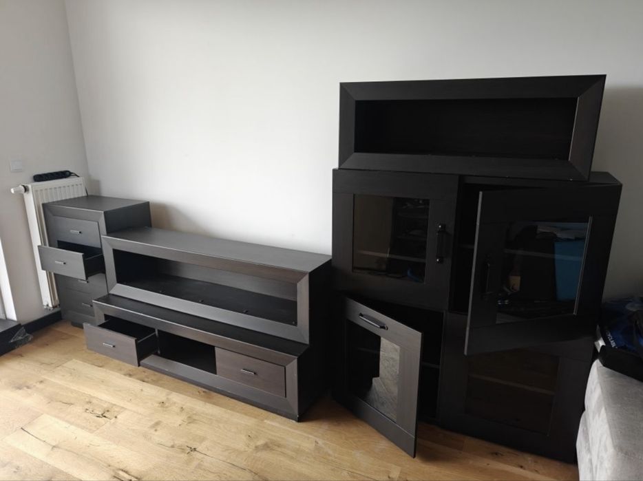 Zestaw mebli BRW wenge komoda szuflady szafka rtv witryna DOSTAWA !!!