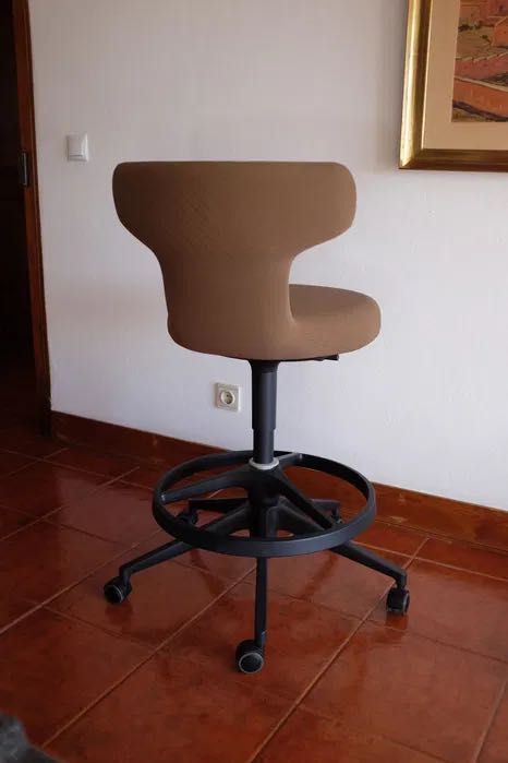 Vitra Pivot cadeira alta, Antonio Citterio, impecável, tecido castanho