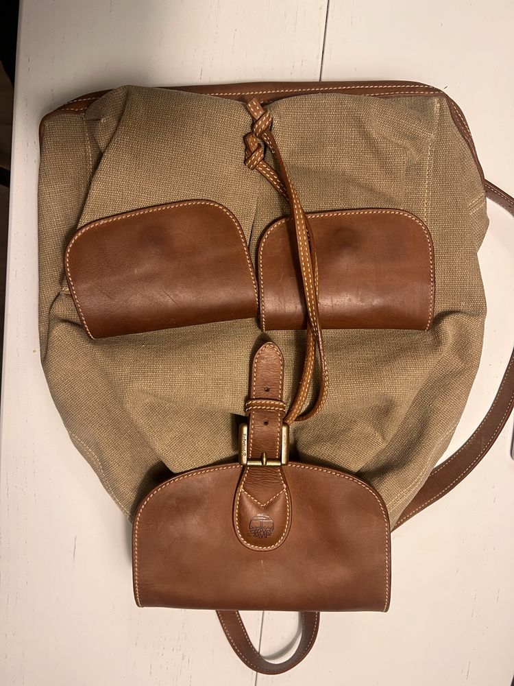 Mochila pele e lona Timberland