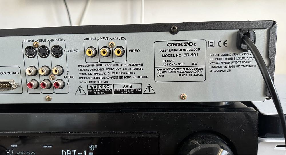 Onkyo ED-901 Dekoder DD Procesor Dźwięku Demodulator AC3-RF Laser Disc