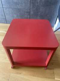 Stolik na kółkach Tingby czerwony kawowy stół Ikea