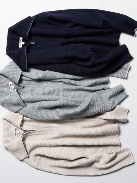 Светр з молнією з вовни преміум якості Uniqlo XS