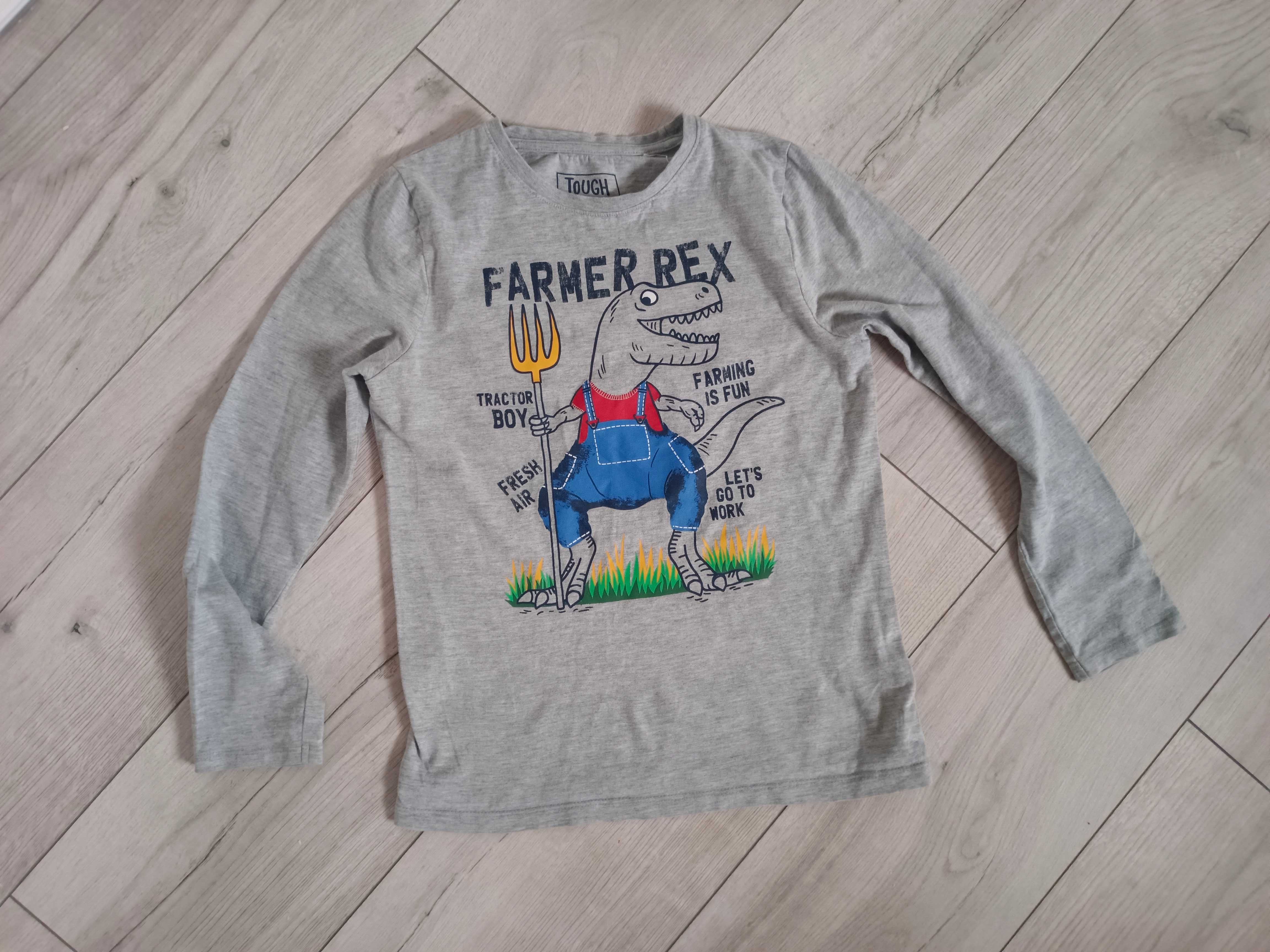 Bluzki chłopięce C&A rozm. 140 traktor, farmer, dinozaur