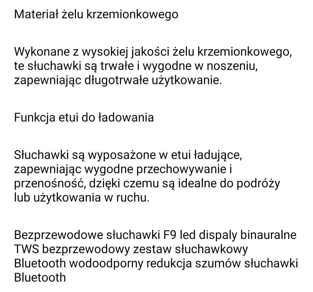 Słuchawki bezprzewodowe bluetooth powerbank tws