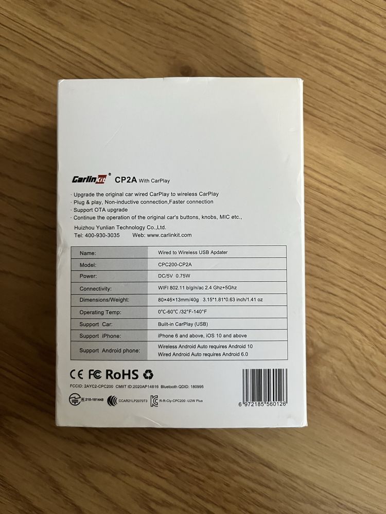 Carlinkit CP2A bezprzewodowe CarPlay AndroidAuto