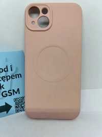 Mercury MagSafe Silicone Mikrofibra - iPhone 15 PLUS - Róż jasny