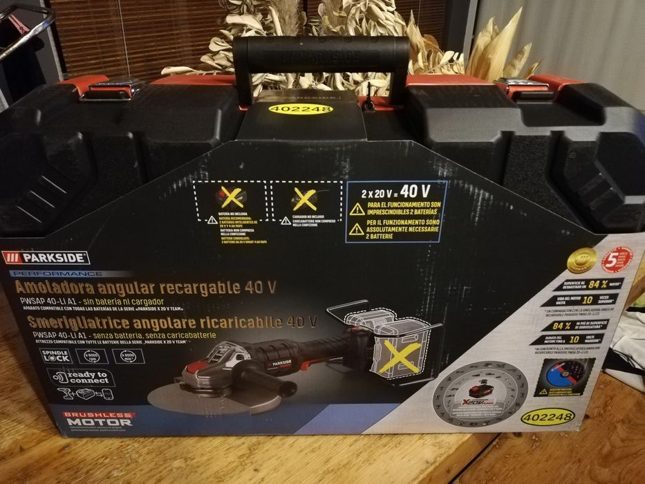 Rebarbadora Parkside Performance recarregável 40v disco até 230mm nova