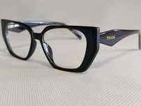 PRADA czarne nowe damskie oprawki okulary zerówki zlote logo