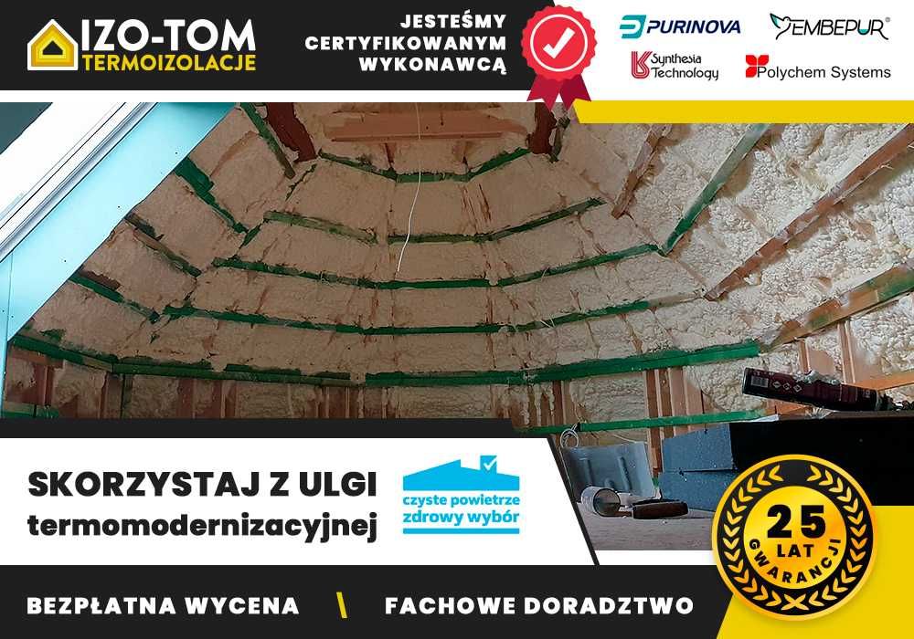 Ocieplenie budynków ocieplanie izolacja pianą pianka PUR poddasza dach