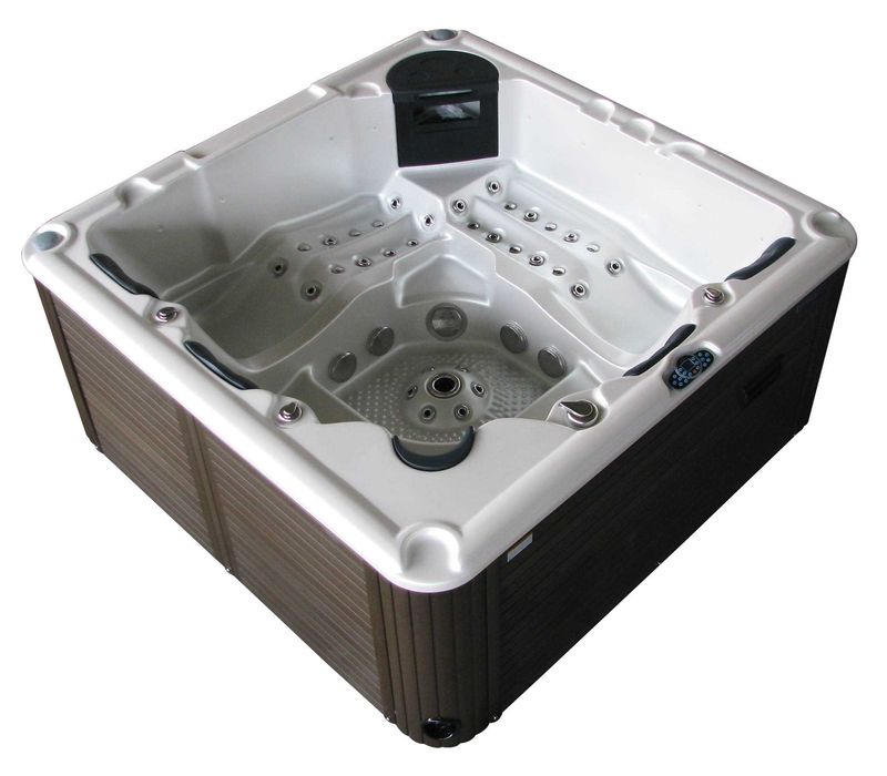 Jacuzi ogrodowe SPA Balboa 220×220×92 cm Akryl.  Pokrywa schody