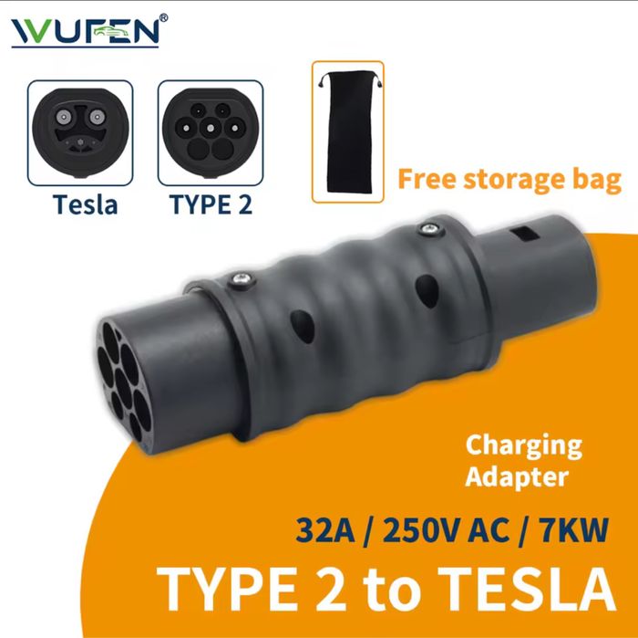 Продам перехідник Type2/1/GBT на Tesla(NASC) 32А (7кВт) та CCS Combo2