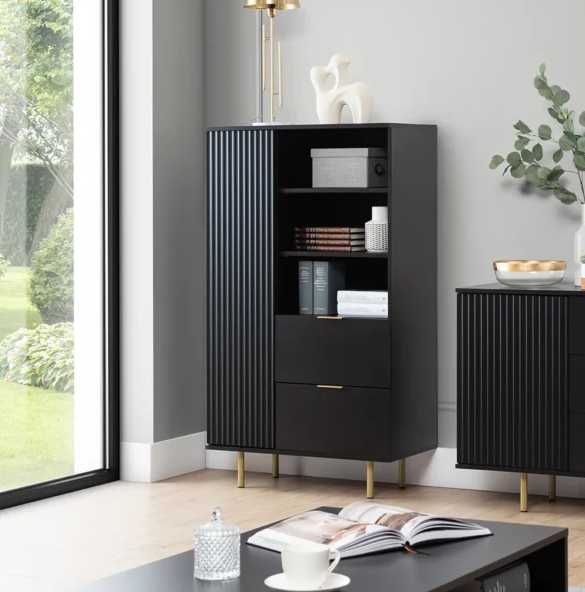 Regał niski Nubia 80x140x41 (czerń lub kaszmir) Darmowa dostawa