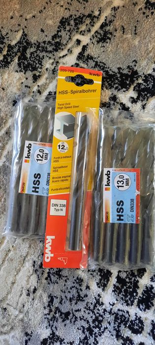 Wiertło spiralne do metalu hss KWB 12mm 11 mm,10.5mm,9.5 5.5mm 4