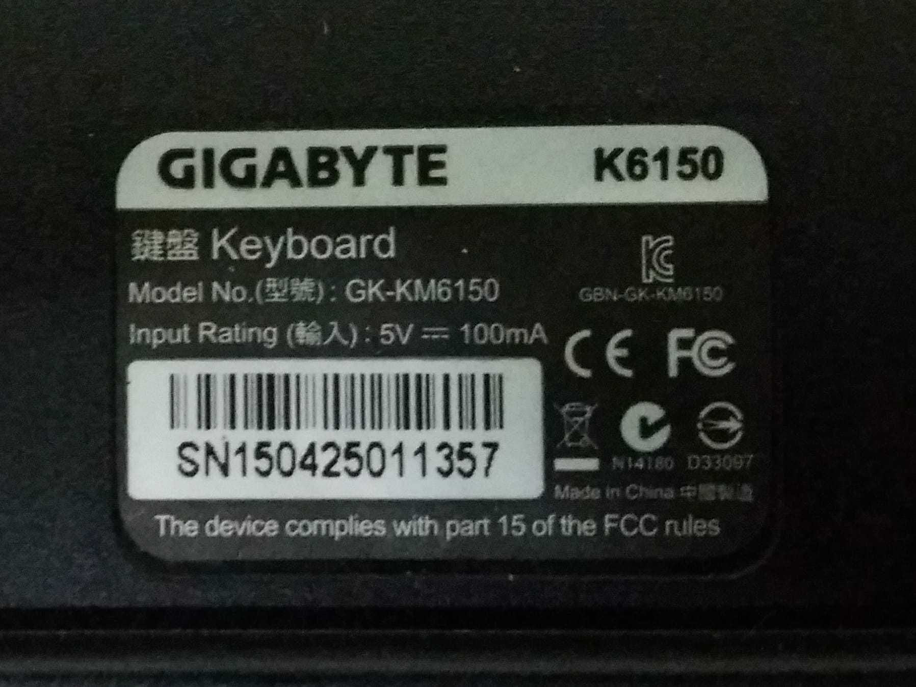 Teclado Gigabyte K6150 USB