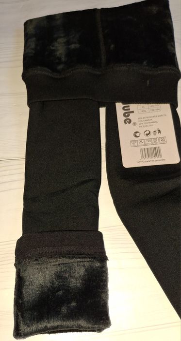 Теплі чорні легінси на хутрі 5-10 років