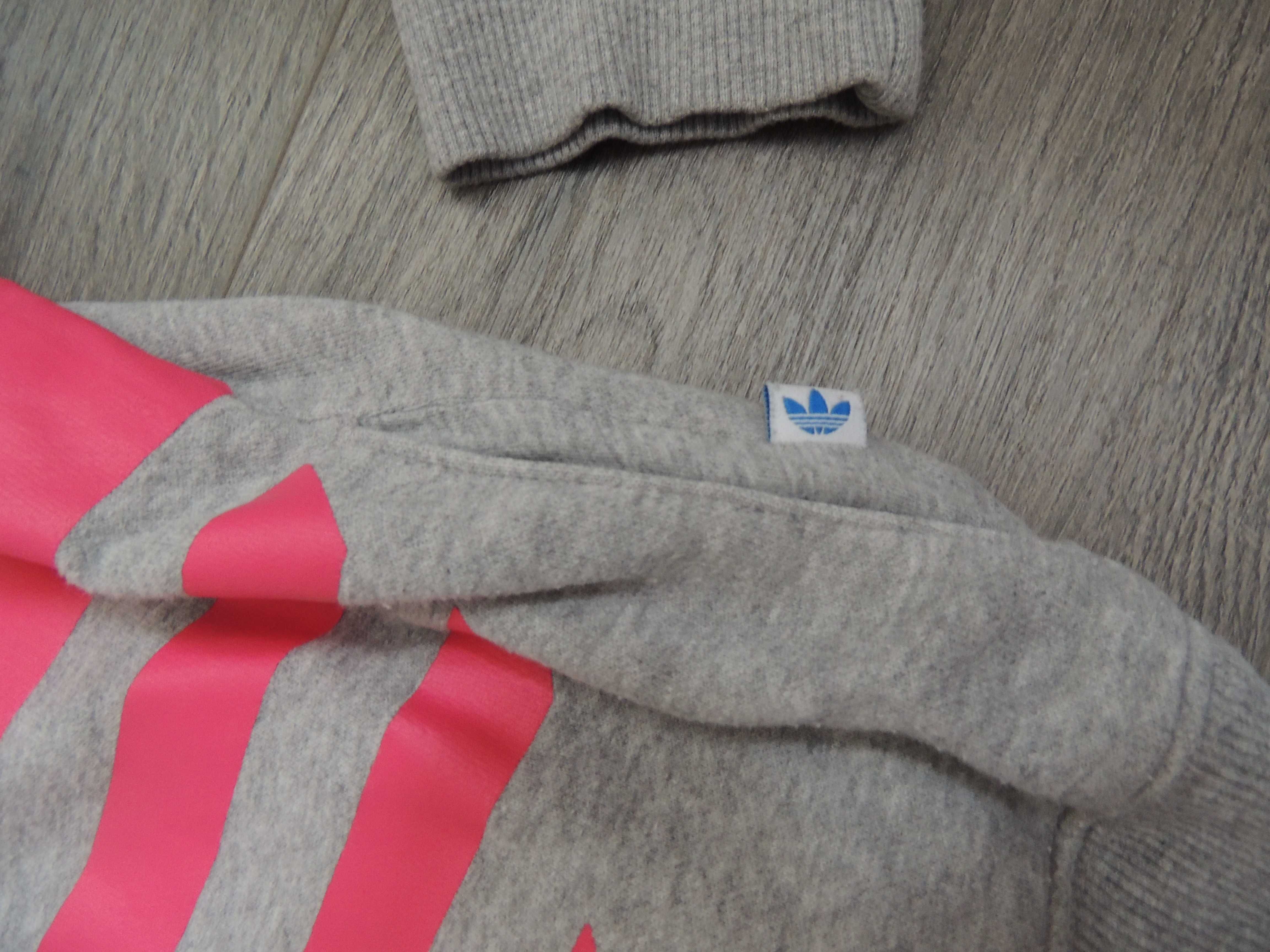 damska szara bluza zapinana na zamek z kapturem adidas S/M/L