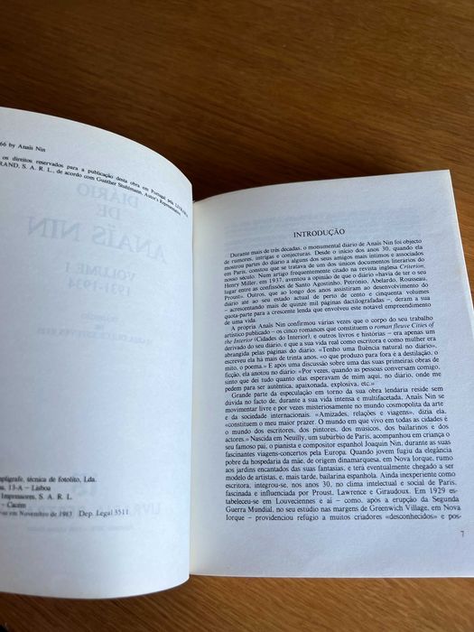 O DIÁRIO  de   ANAIS NIN     Volume I   1931 / 1934