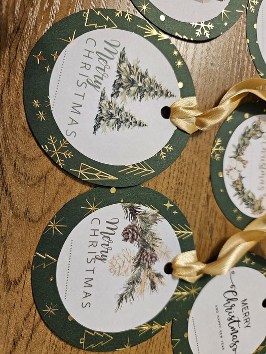 Świąteczne zawieszki, bileciki, karneciki bożonarodzeniowe