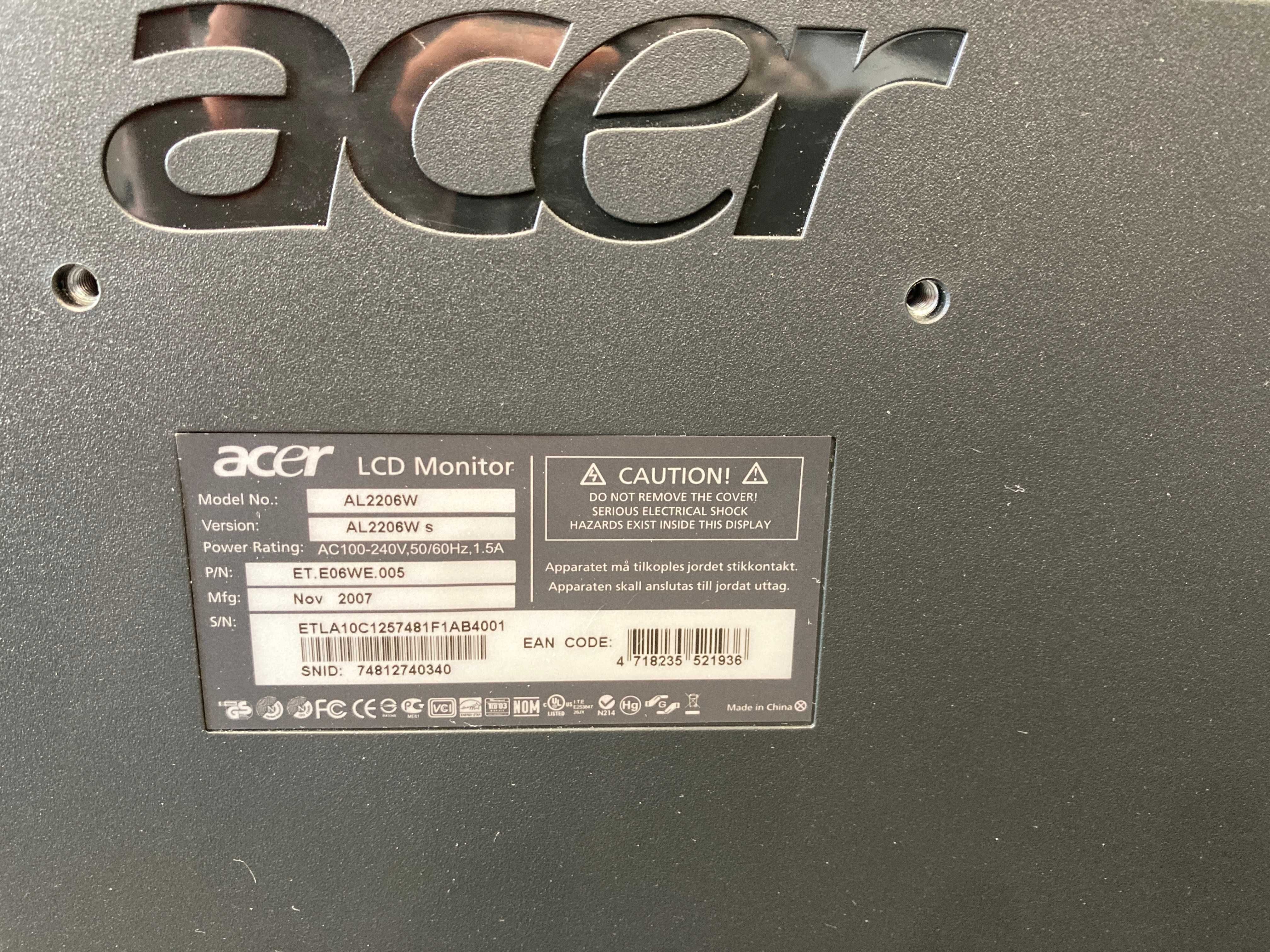 Monitor Acer Al2206W