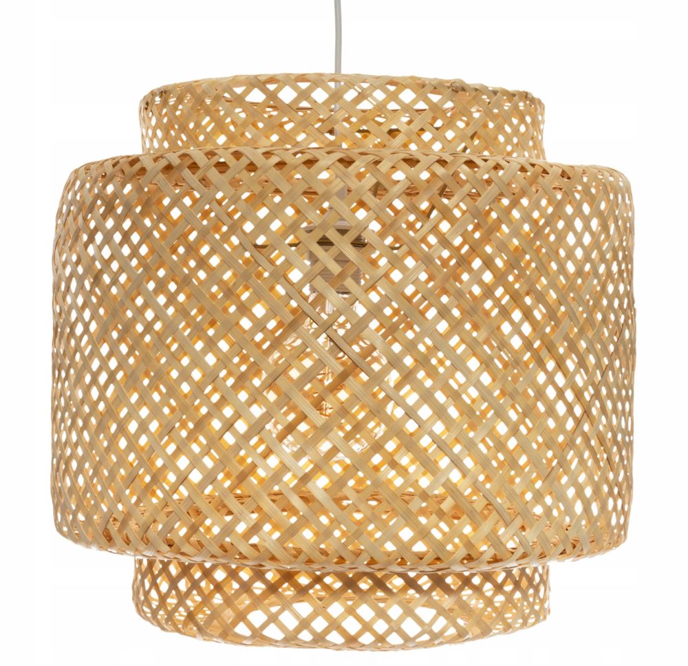 Bambusowa lampa wisząca BOHO do salonu/sypialni – naturalny styl