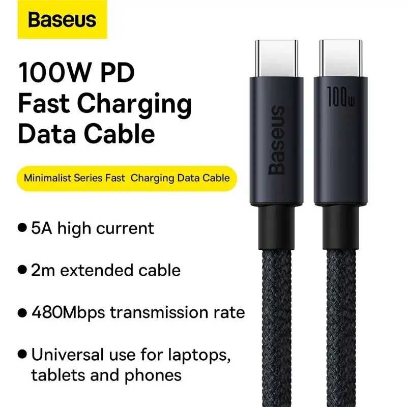 Кабель Baseus USB PD 100W 2м USB Type-C до USB Type-C