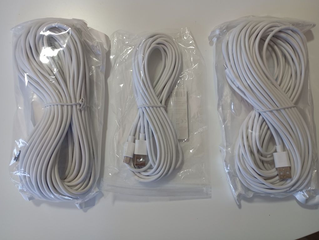 Cabos, micro USB branco 14m / 5m