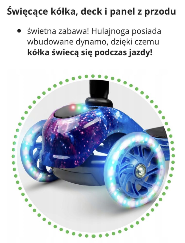 Hulajnoga trójkołowa dla dzieci dla chłopca led świecąca dla 3 4 latka