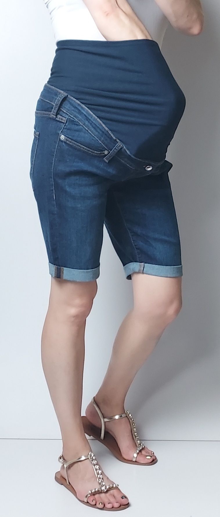 H&M MAMA_jeansowe ciążowe spodenki_42/XL