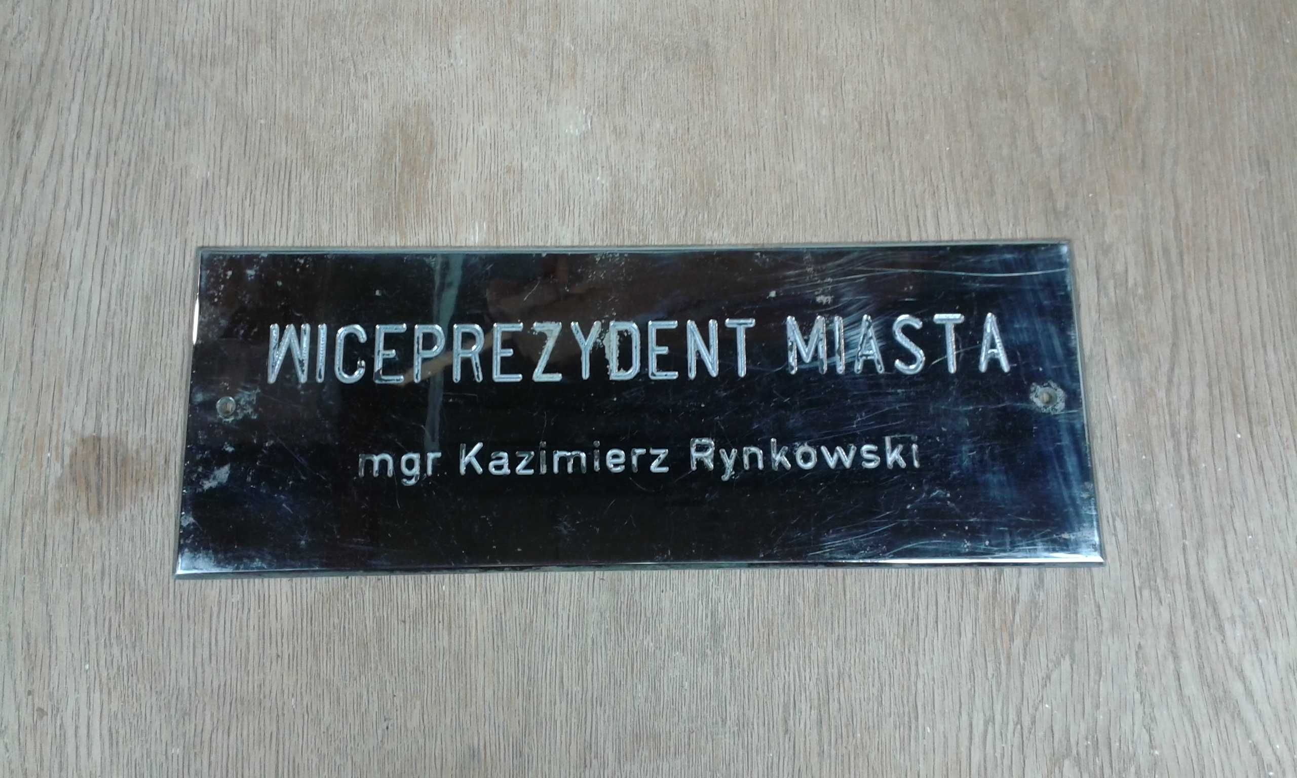 Gdańsk tablica gabinetu wiceprezydenta miasta Kazimierz Rynkowski PRL