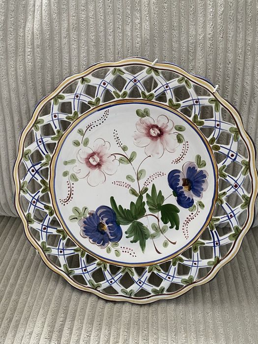 dekoracyjny, ażurowy talerz ceramiczny