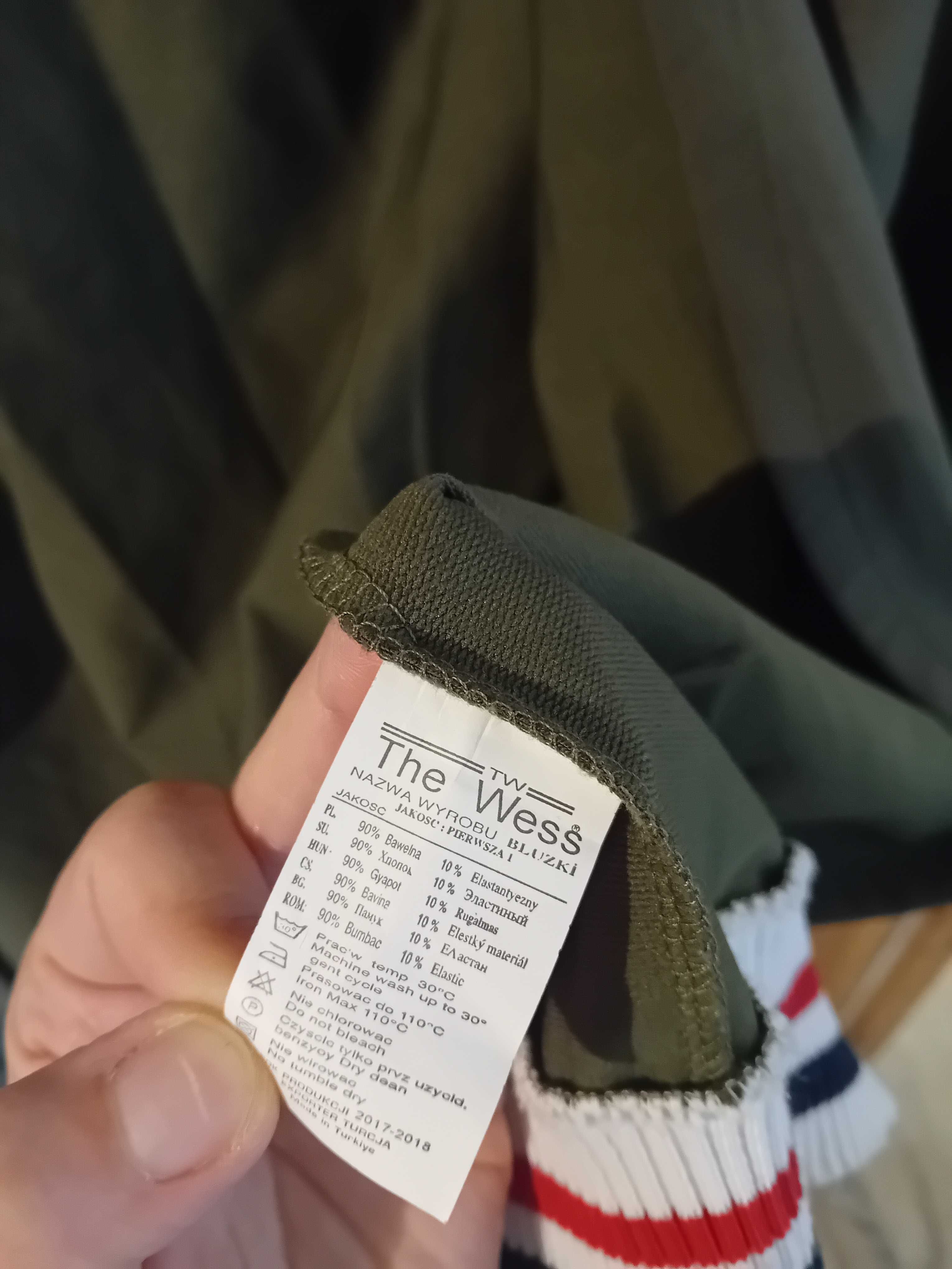 bluza dresowa bez zapięcia khaki zielona s jak nowa + gratis